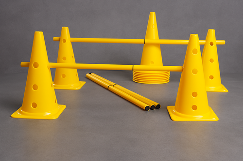 Adjustable Training Cones and Poles Set – Yellow Agility Equipment for